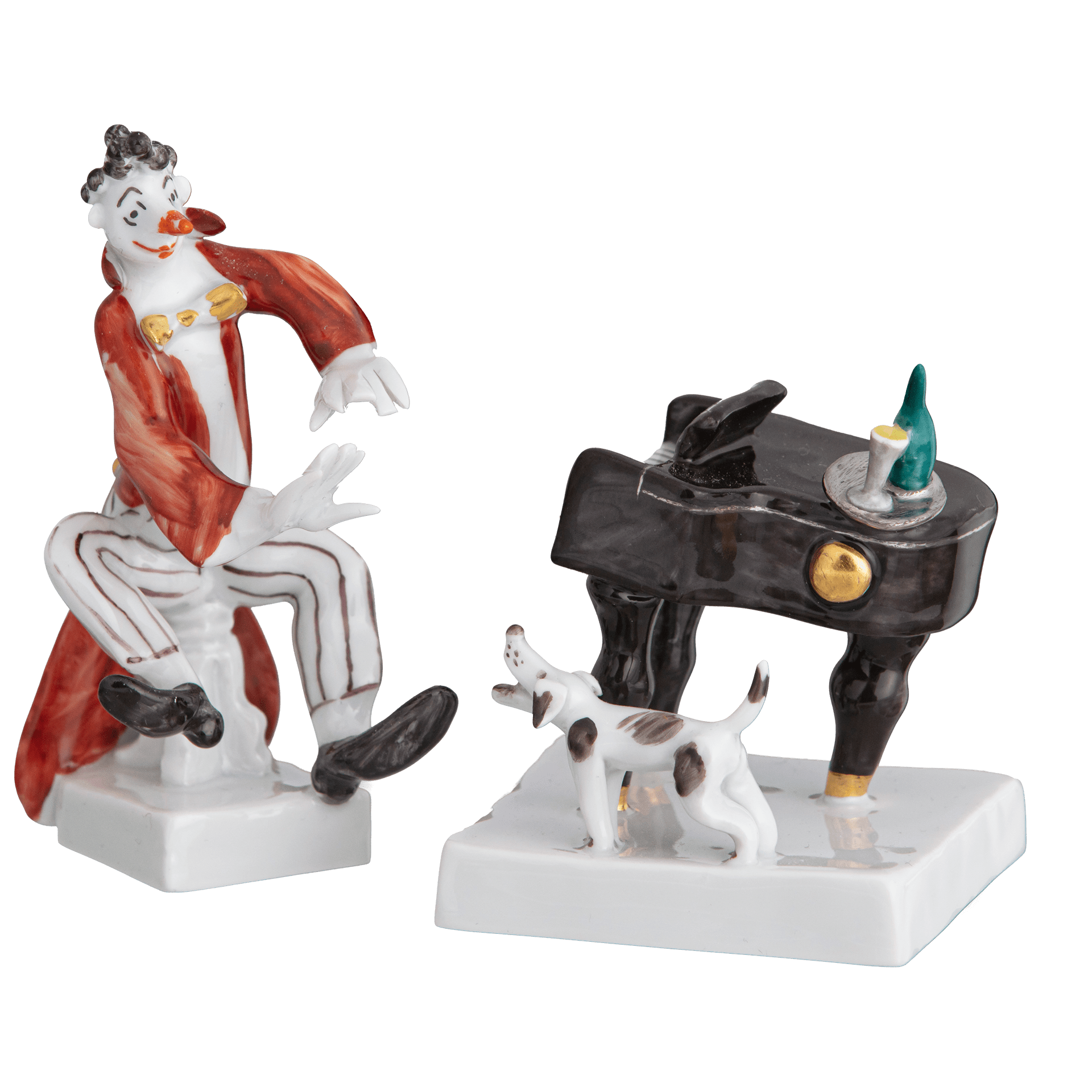 Clown als Pianist, Bunt und gold staffiert - , 7,5 cm | Meissen Miniaturfiguren - Edition 900300 - 60663 - Meissen Weimar