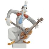 Clown mit Cello, Platin staffiert, reich, 7,5 cm | Meissen Miniaturfiguren-Edition