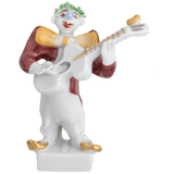Clown mit Gitarre, Platin staffiert, reich, 8 cm | Meissen Miniaturfiguren-Edition