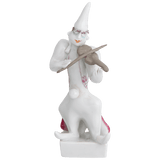 Clown mit Violine, Platin staffiert, reich, 9 cm | Meissen Miniaturfiguren-Edition