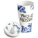 Coffee to go Becher Affe & Faultier Kobaltblau Ø 9 cm, 0,35 l mit Manschette | Meissen Coffee to go Collection - Nova