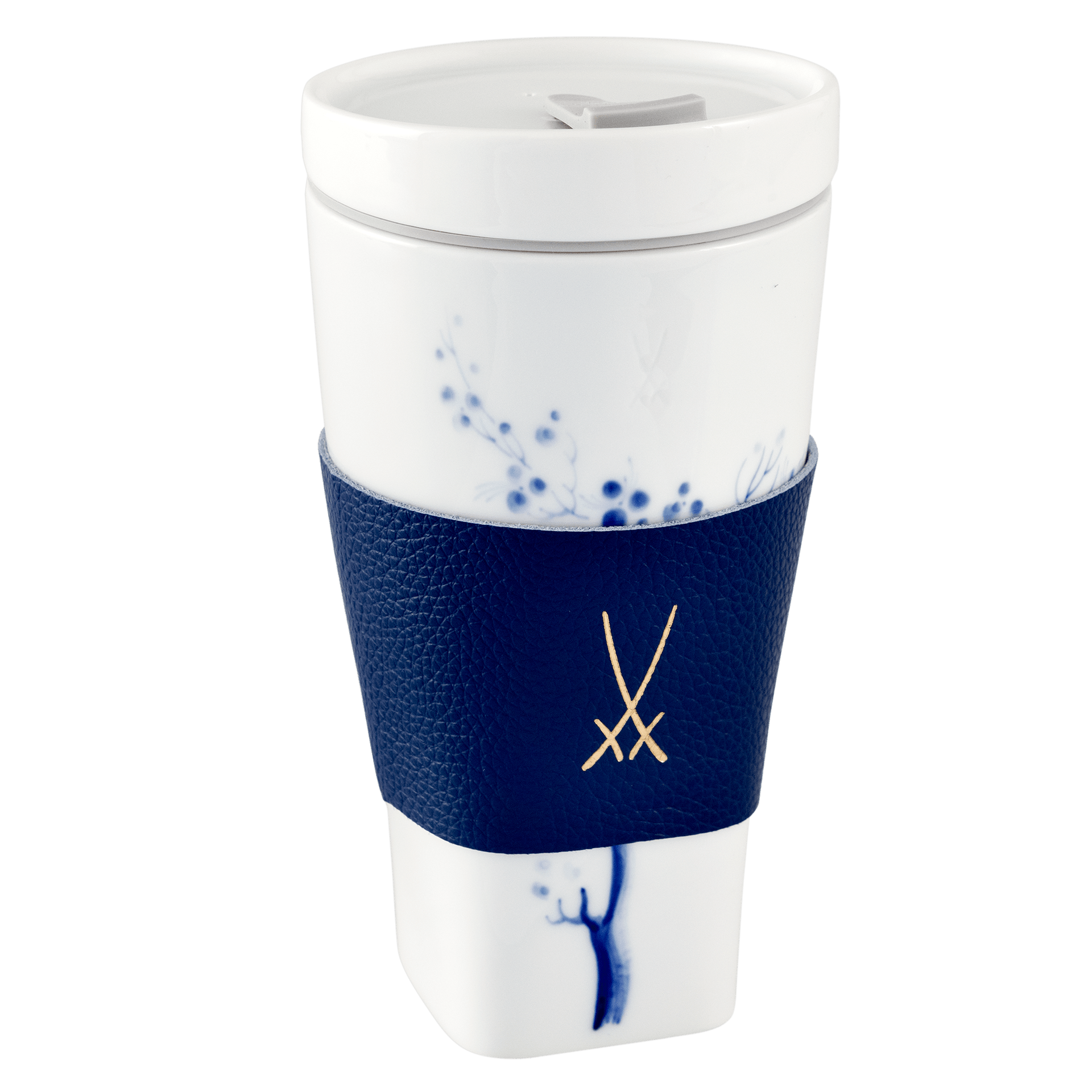 Coffee to go Becher Blue Orchid, H 17 cm, mit Manschette | Meissen Coffee to go Collection - Nova vs-830501-46m01 - Meissen Weimar