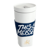 Coffee to go Becher Weiß V 0,35 l mit Monogramm gold | Meissen Coffee to go Collection - Nova