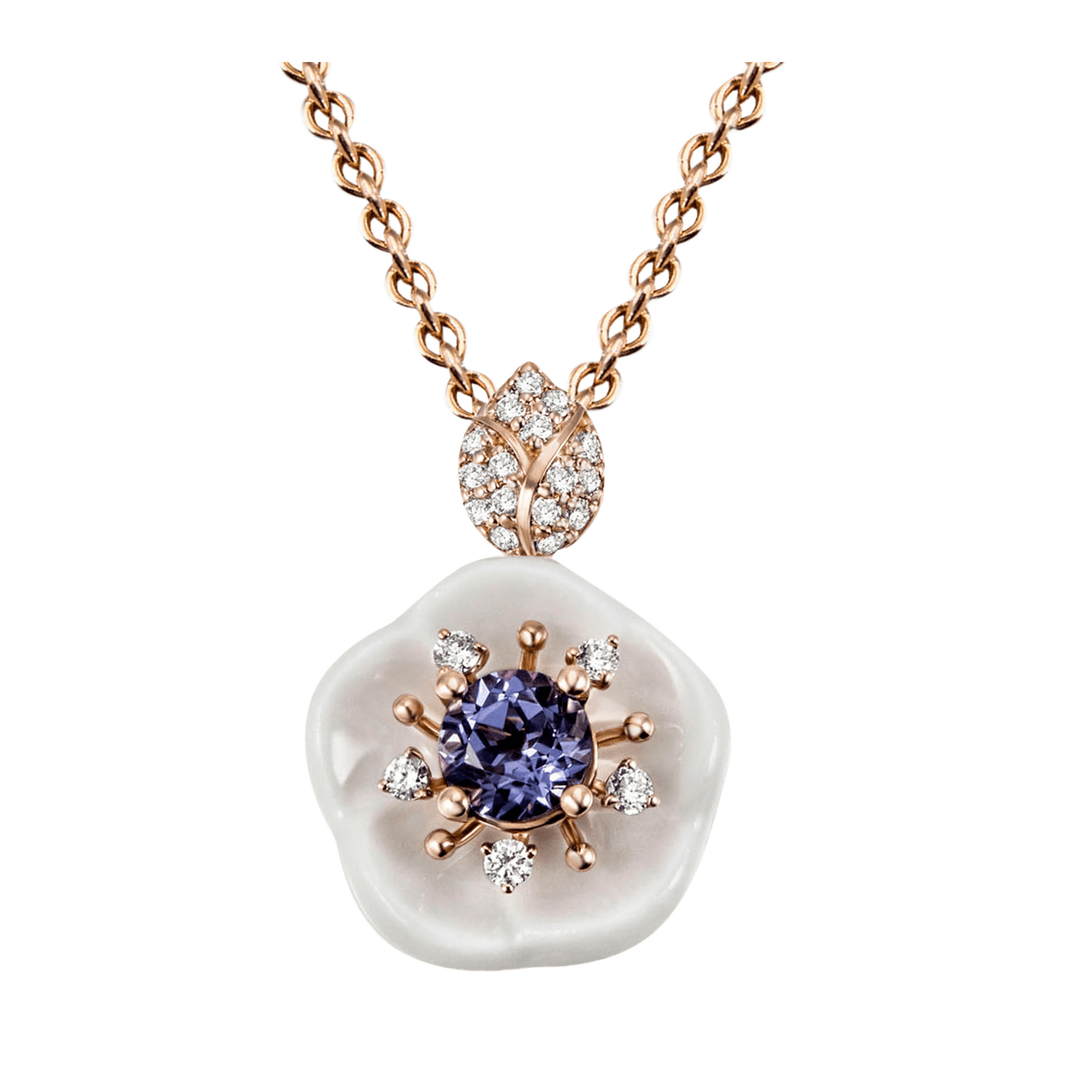 Collier, Tansanit Blau, 45 cm | Meissen Royal Blossom Collection mpj20bl176c45 - Meissen Weimar