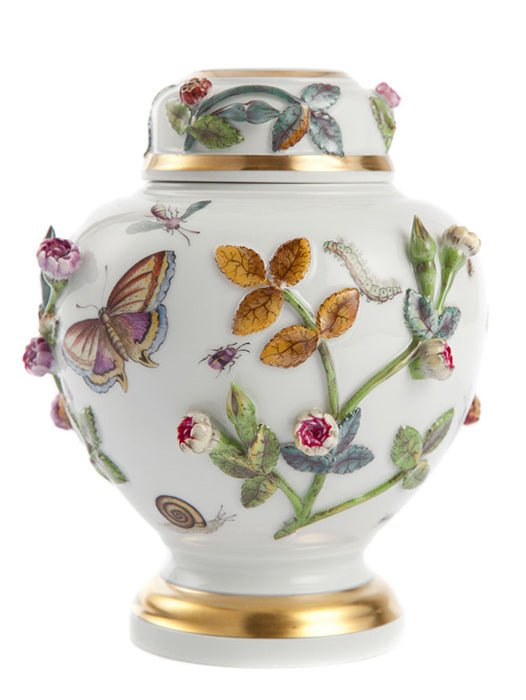 Deckelvase Blüten und Insekten, limitiert, H 13,5 cm | Meissen Limitierte Meisterwerke 908884 - 82382 - Meissen Weimar