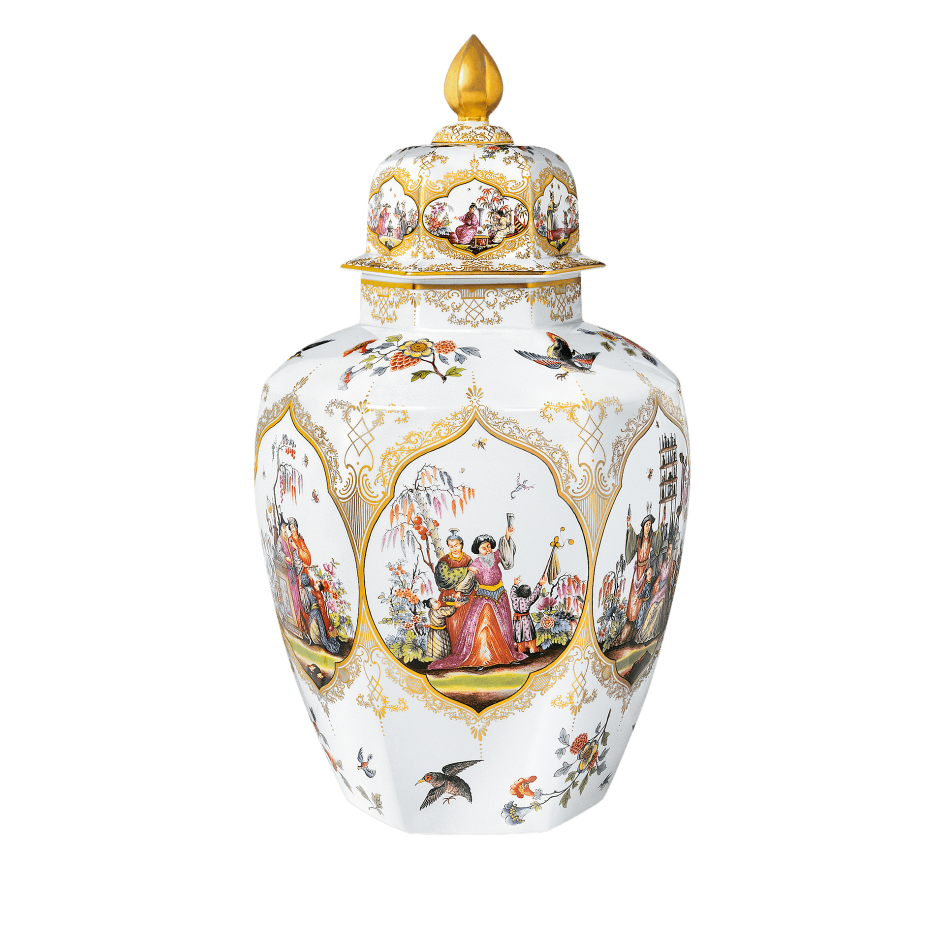 Deckelvase Chinoiserien, H 48 cm | Meissen Exklusiv - Kollektion 284880 - 51112 - Meissen Weimar
