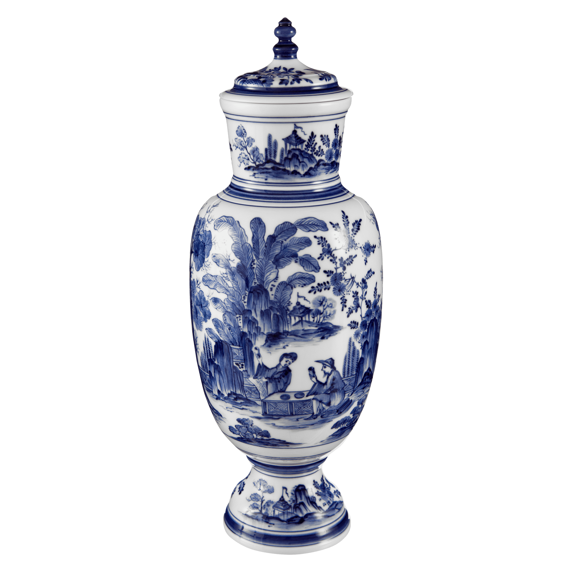 Deckelvase Fernöstliche Landschaftsmalerei, H 39 cm | Meissen Limitierte Meisterwerke 82b384 - 51118 - Meissen Weimar