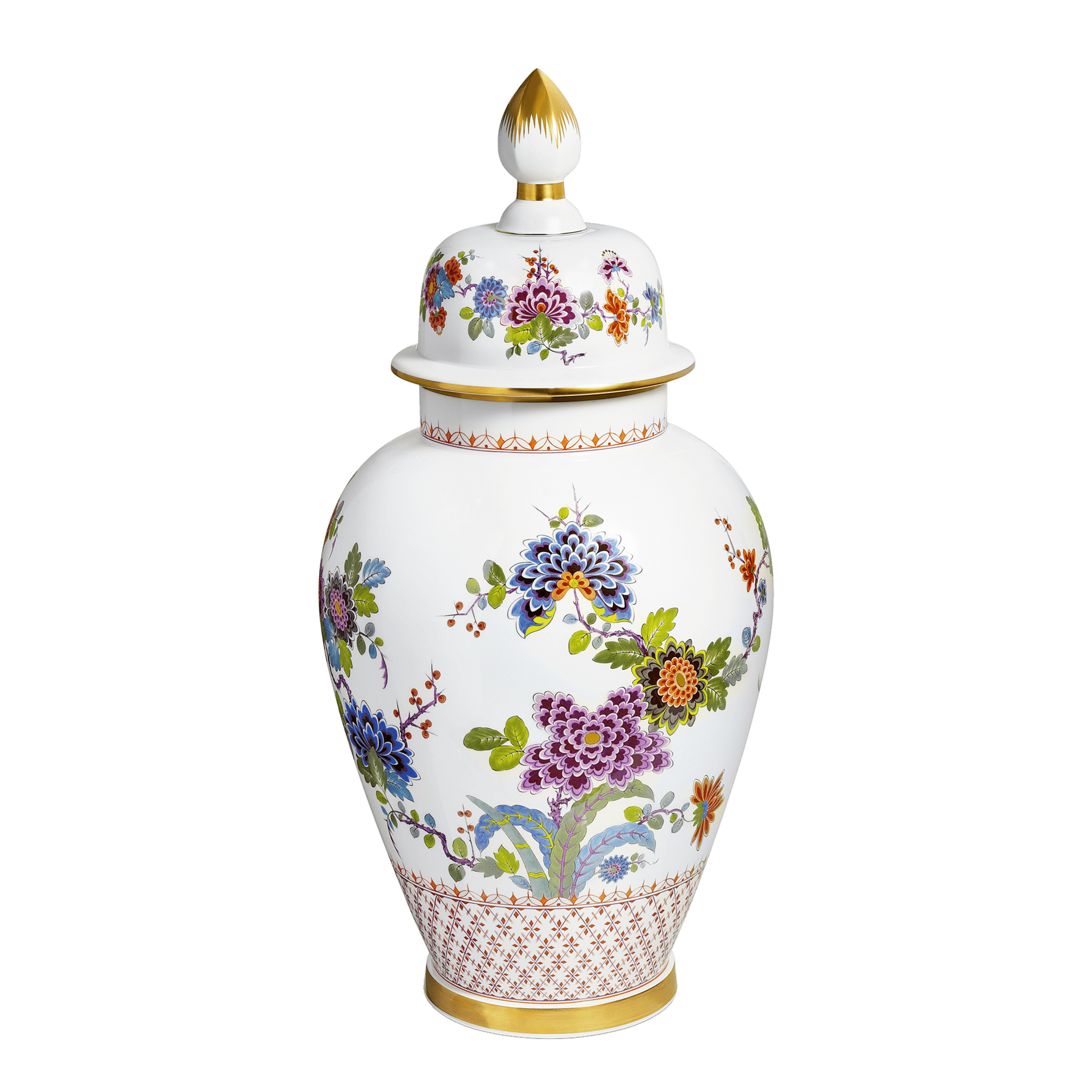 Deckelvase Indischer Malerei, H 64 cm | Meissen Exklusiv - Kollektion 485180 - 51116 - Meissen Weimar
