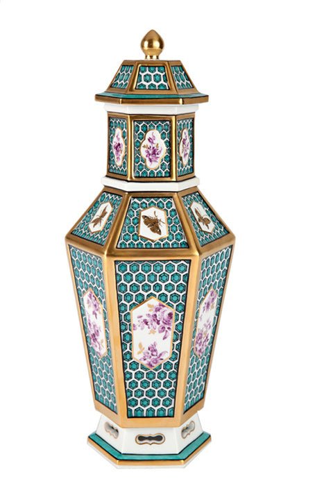 Deckelvase, Wabenrelief, H 32 cm | Meissen Limitierte Meisterwerke 207584 - 51353 - Meissen Weimar