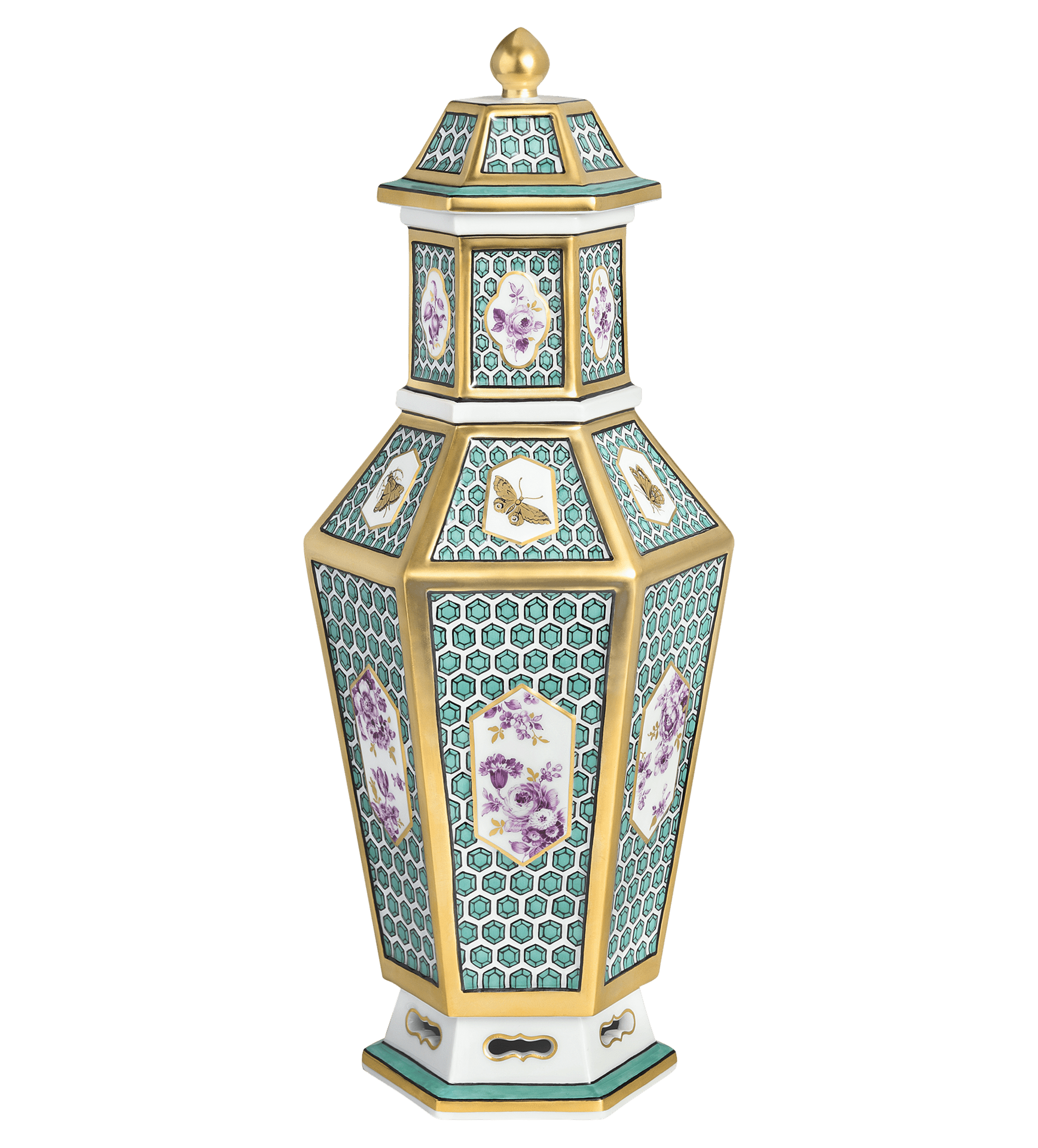 Deckelvase, Wabenrelief, H 32 cm | Meissen Limitierte Meisterwerke 207584 - 51353 - Meissen Weimar