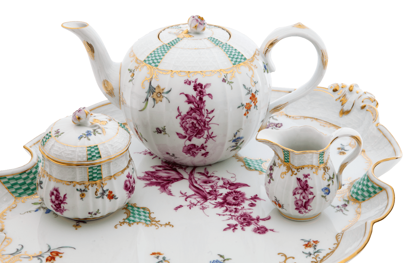 Dejeuner Purpur - Blumenmalerei, limitiert, Gewicht 3700 g | Meissen Limitierte Meisterwerke 203684 - c4001 - Meissen Weimar