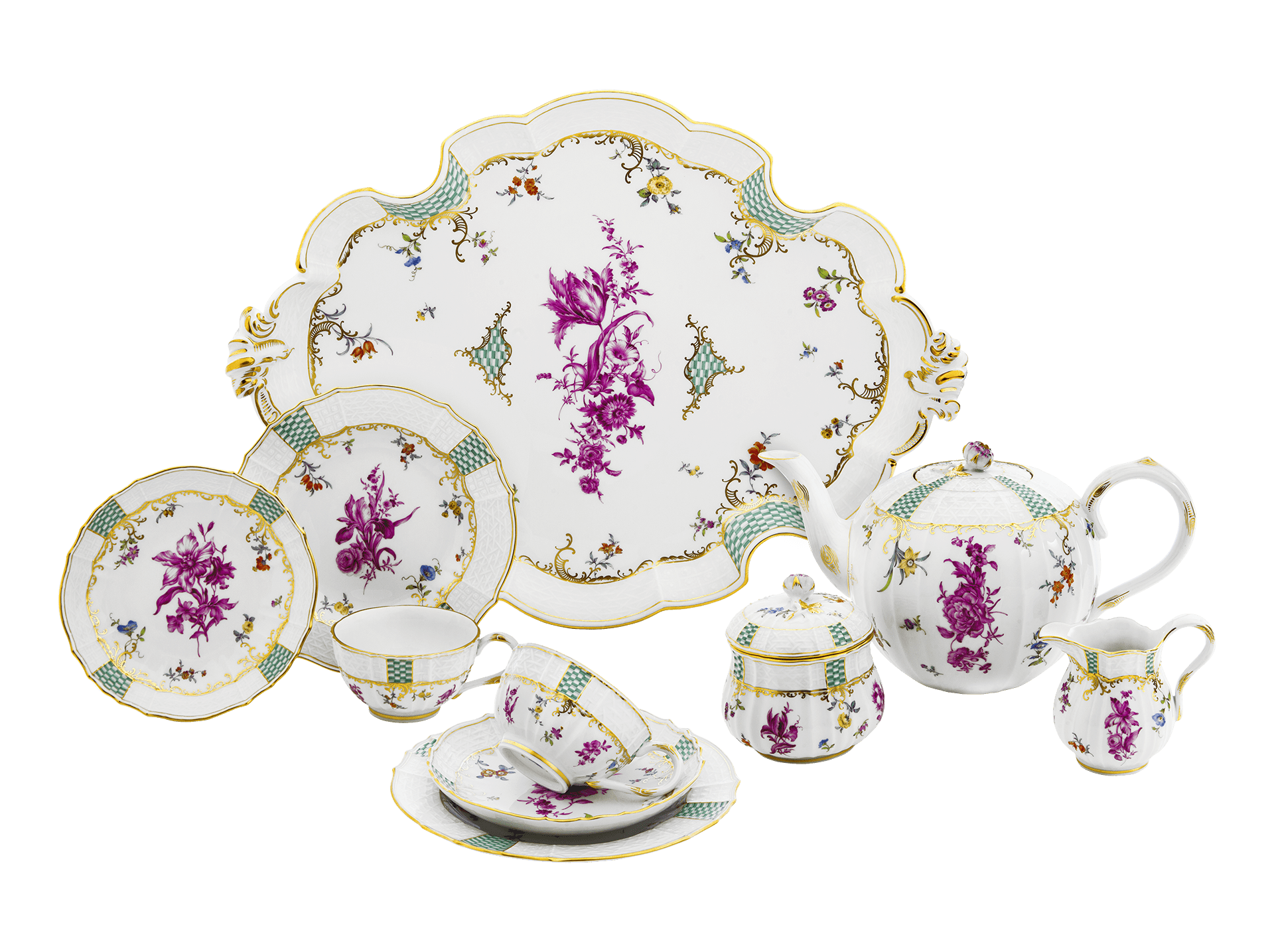 Dejeuner Purpur - Blumenmalerei, limitiert, Gewicht 3700 g | Meissen Limitierte Meisterwerke 203684 - c4001 - Meissen Weimar