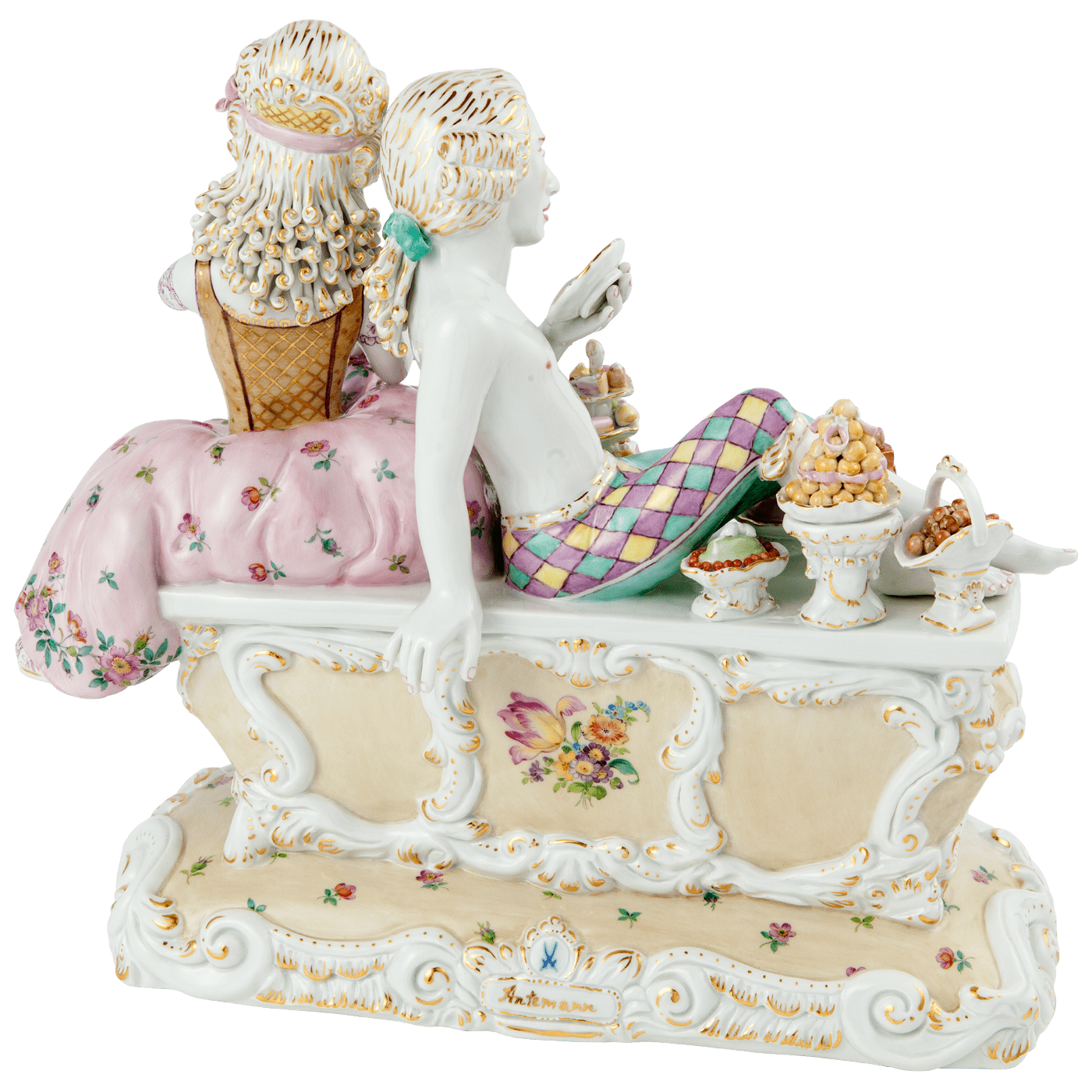 Designerfigur Zuckerbrot und Unterfangen, H 30 cm | Meissen Figuren Individuell 65c028 - 73699 - Meissen Weimar