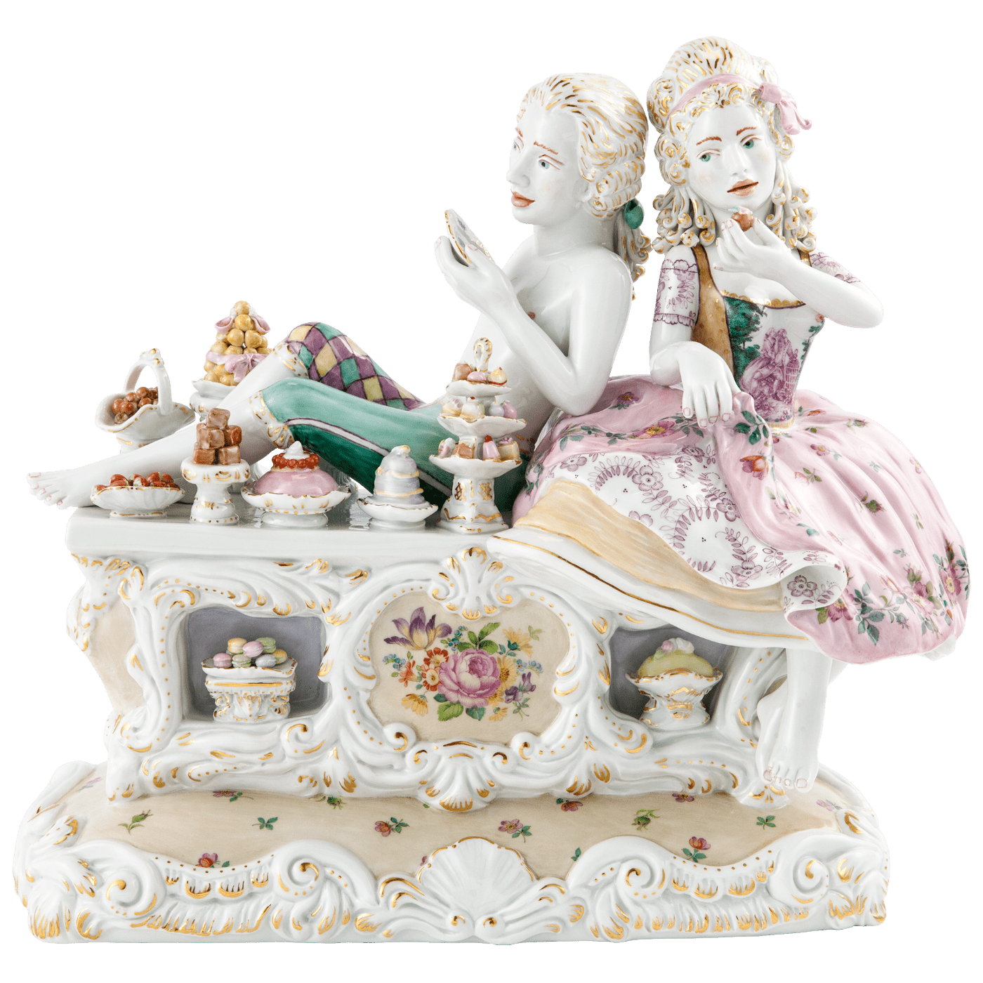 Designerfigur Zuckerbrot und Unterfangen, H 30 cm | Meissen Figuren Individuell 65c028 - 73699 - Meissen Weimar