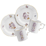 Dessert-Service Weiß mit Goldrand, Porzellan, 4-teilig | Meissen Fine Dining