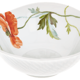 Dessertschale, Blumenmalerei "Wilder Mohn", rot, weißer Rand, Ø 14,5 cm | Meissen Wellenspiel Relief