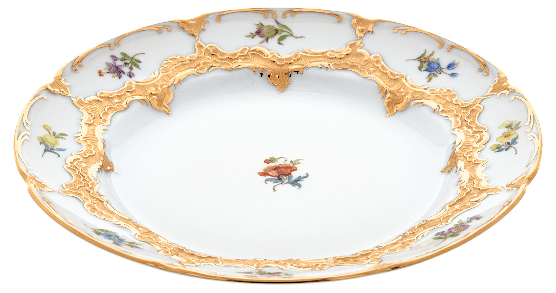 Dessertteller Gestreute Blümchen Goldbronze Ø 20 cm | Meissen B - Form 010179 - 15501 - Meissen Weimar