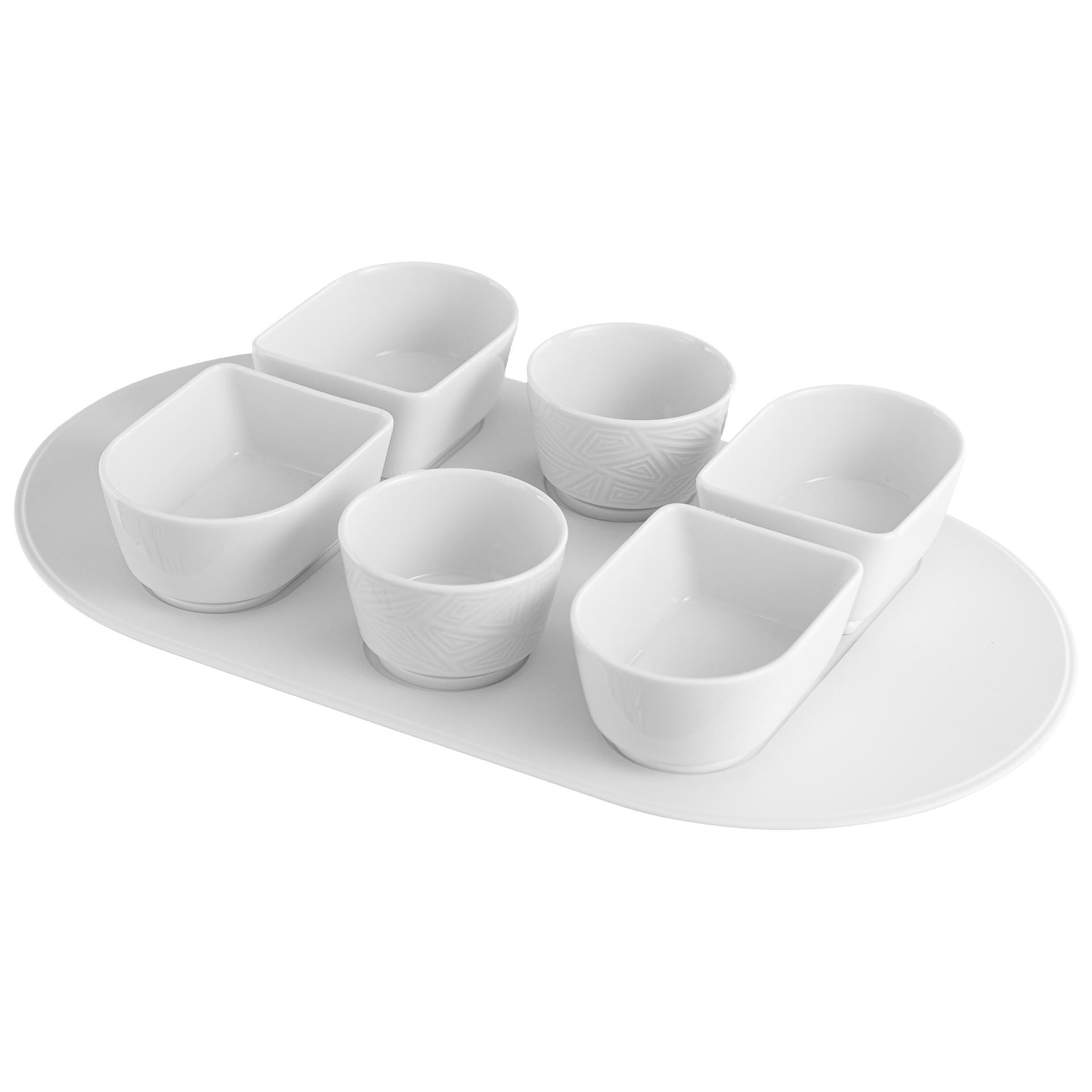 Dipschalen Set, Weiß, L 32 cm, 7 - teilig | Meissen Vitruv 000001 - c4302 - Meissen Weimar