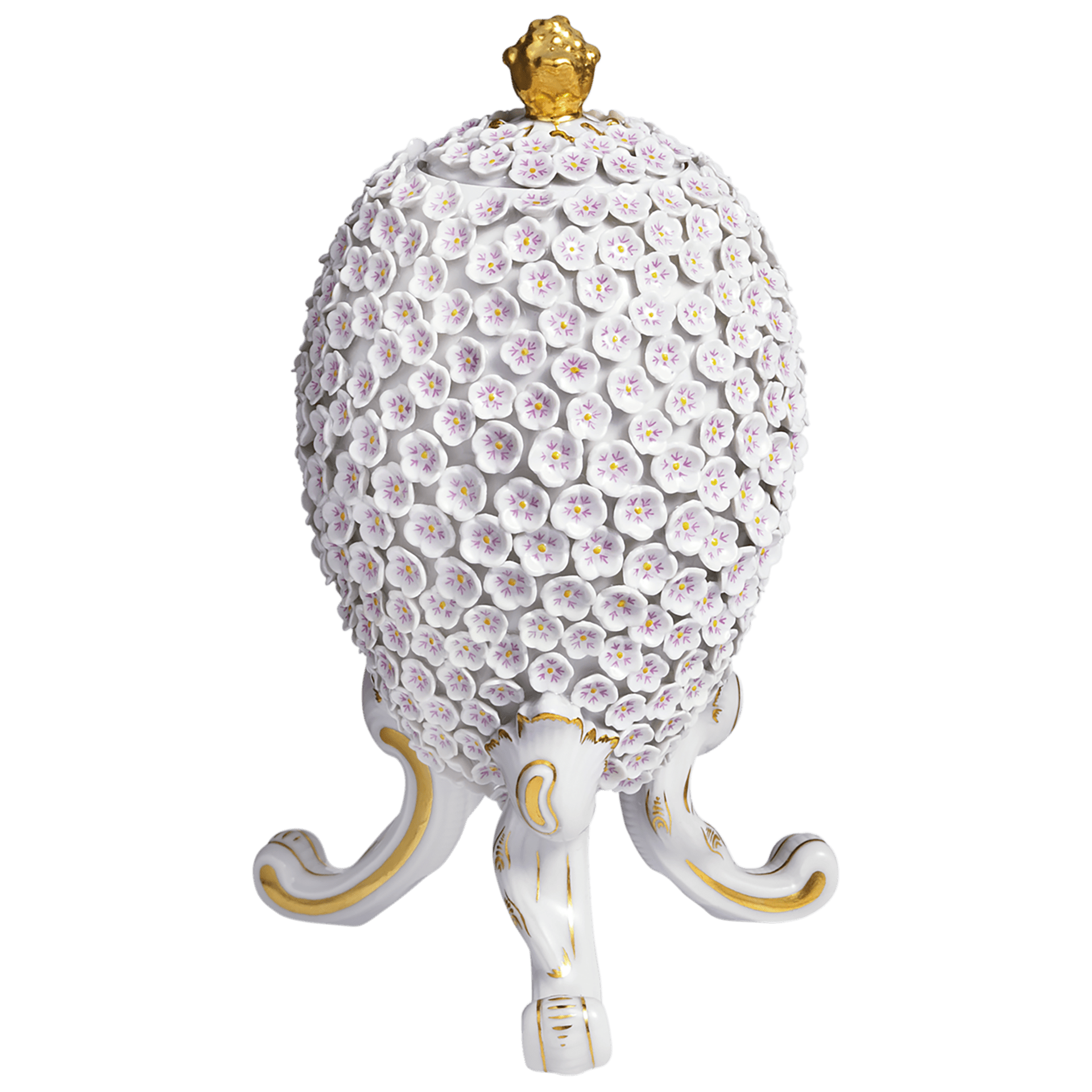 Dose auf Füßen Schneeballblüten, Weiß, H 16,5 cm | Meissen Exklusiv - Kollektion 900380 - 82384 - Meissen Weimar