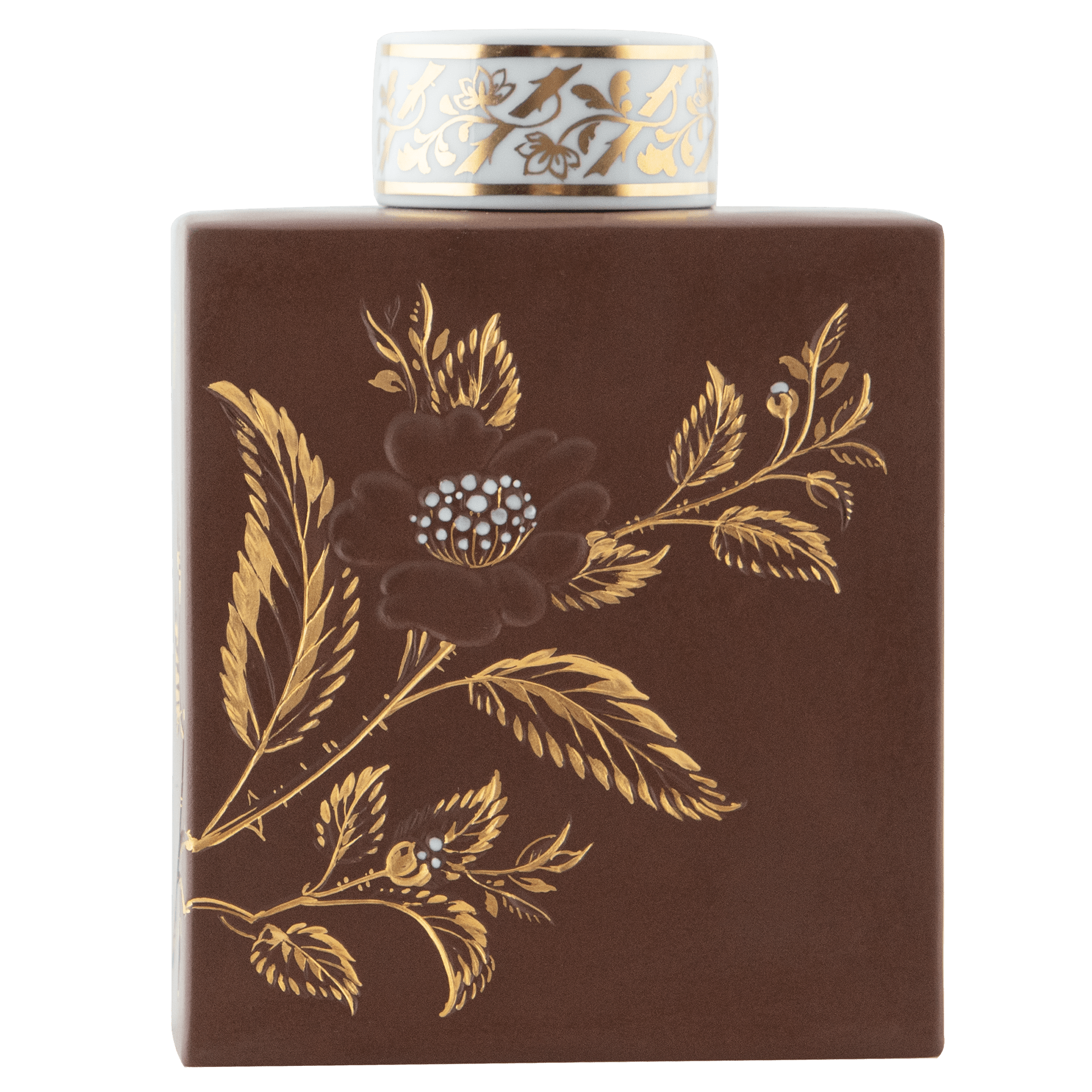 Dose Böttgersteinzeug mit Teeblütenrelief, Lim. 75, H 13,5 cm | Meissen Limited Edition 237974-52B03 - Meissen Weimar