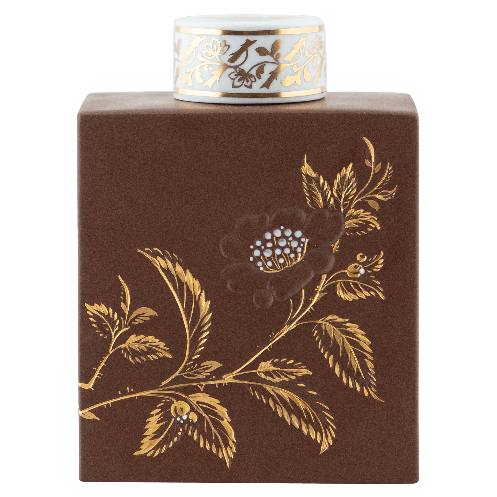 Dose Böttgersteinzeug mit Teeblütenrelief, Lim. 75, H 13,5 cm | Meissen Limited Edition 237974-52B03 - Meissen Weimar