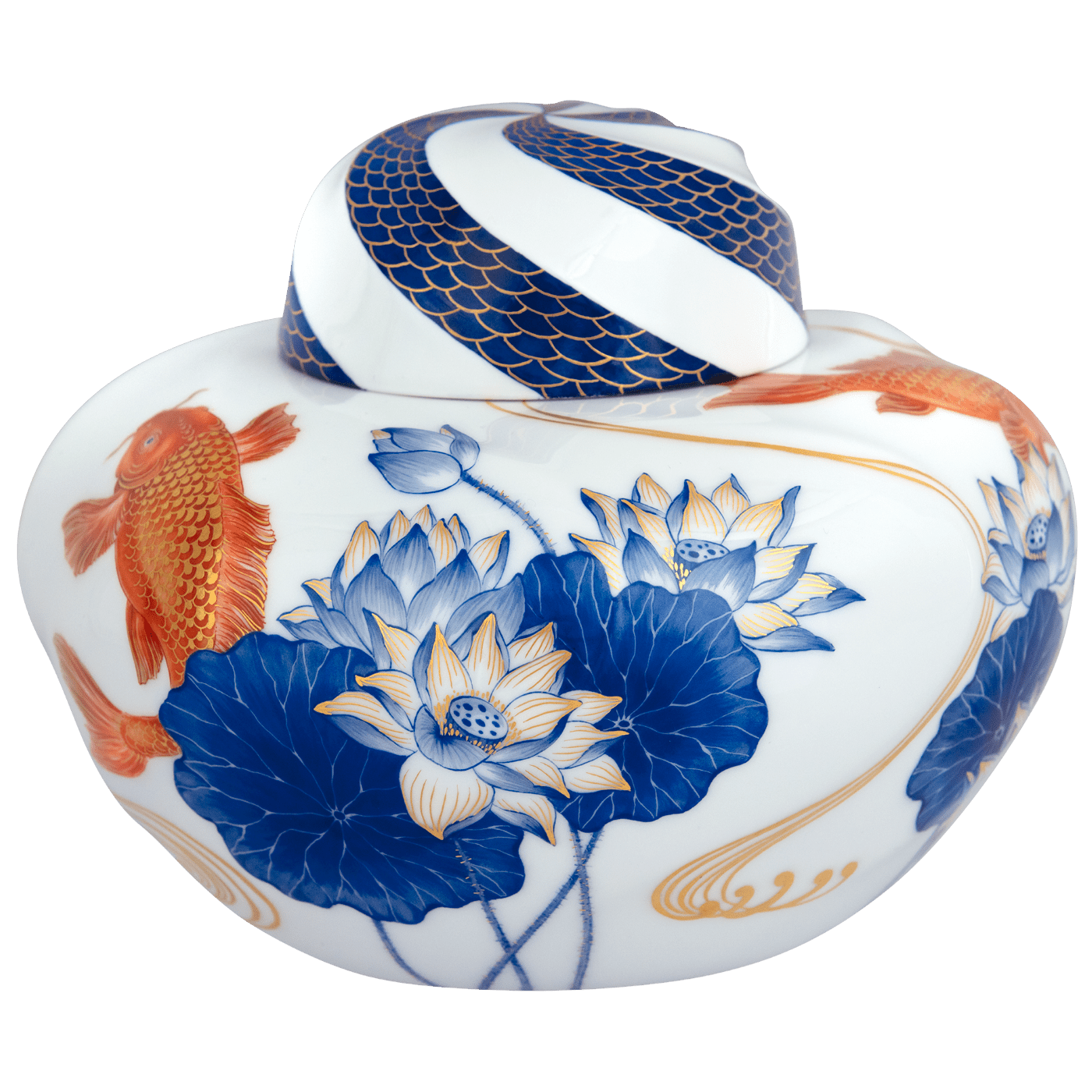 Dose Carp with Flowers, H 13 cm, lim. 50 | Meissen Limitierte Meisterwerke 57a784 - 52284 - Meissen Weimar