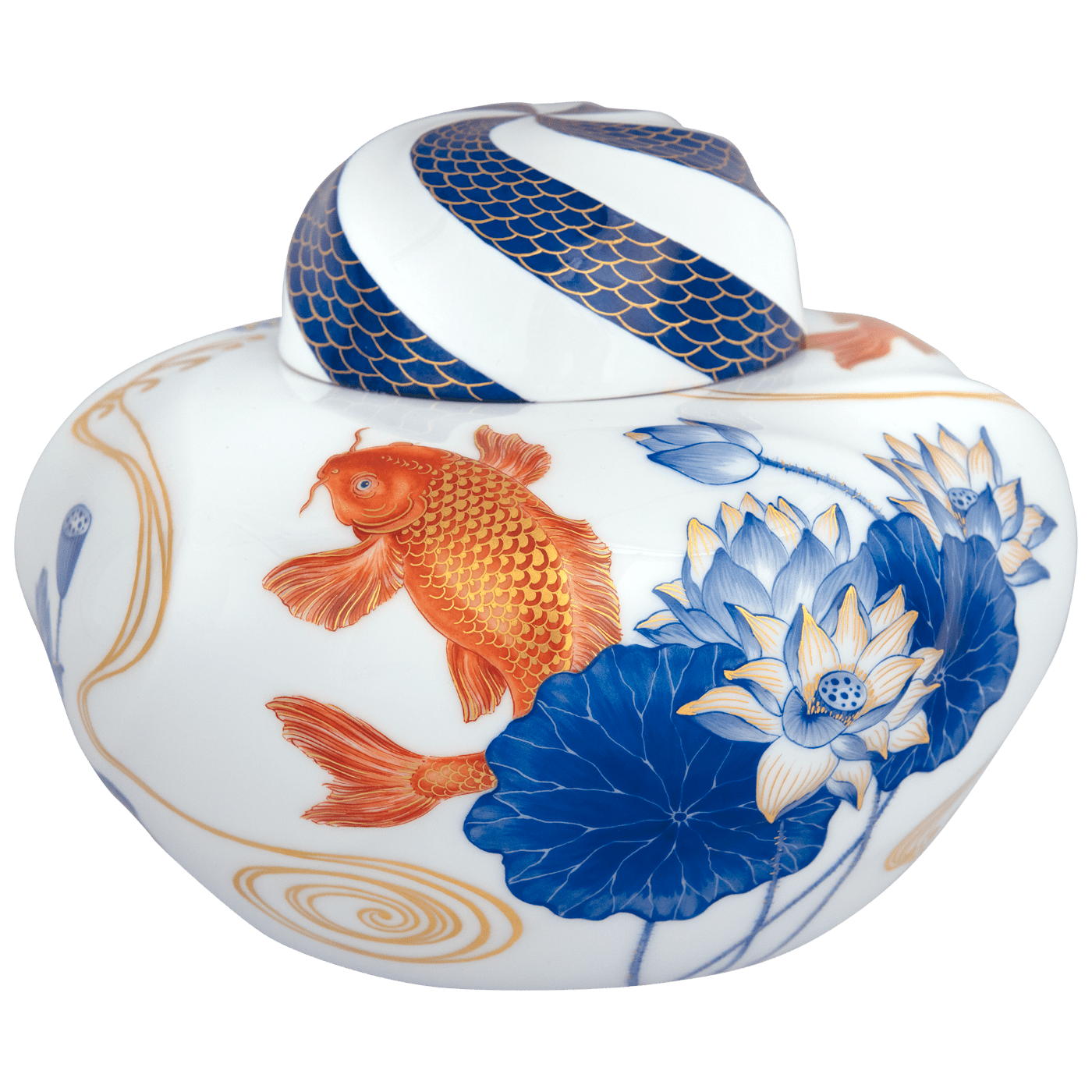 Dose Carp with Flowers, H 13 cm, lim. 50 | Meissen Limitierte Meisterwerke 57a784 - 52284 - Meissen Weimar