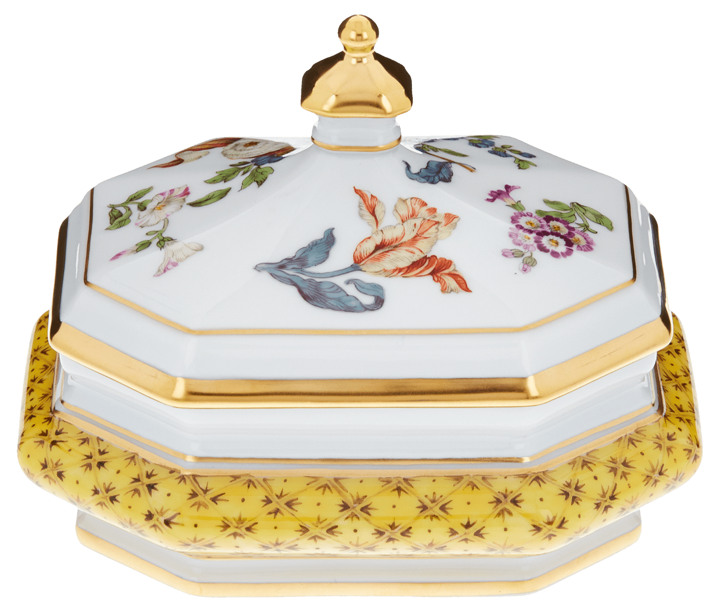 Dose Frucht - und Blumenmalerei, H 9,2 cm | Meissen Limitierte Meisterwerke 213084 - 52895 - Meissen Weimar