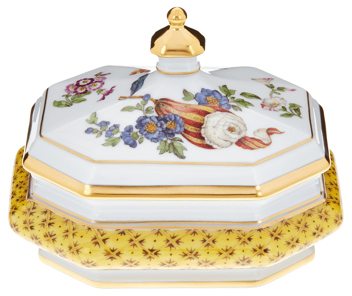 Dose Frucht - und Blumenmalerei, H 9,2 cm | Meissen Limitierte Meisterwerke 213084 - 52895 - Meissen Weimar