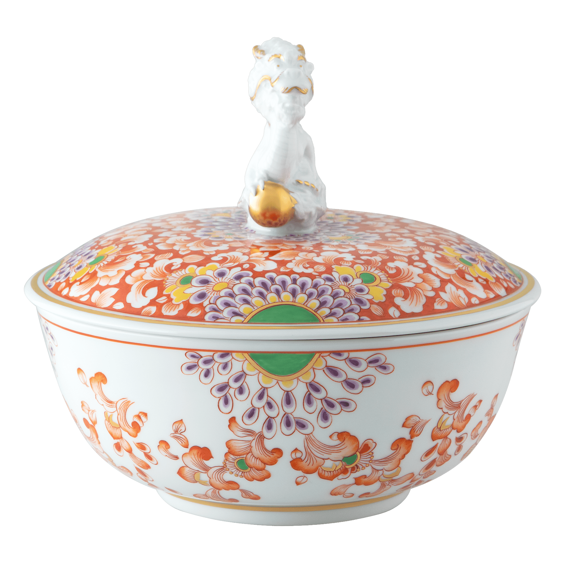 Dose Glücksdrache genießt die Blumenwelt, H 16,5 cm, limitiert 25 Stück | Meissen Fine Dining 47a074-52772 - Meissen Weimar