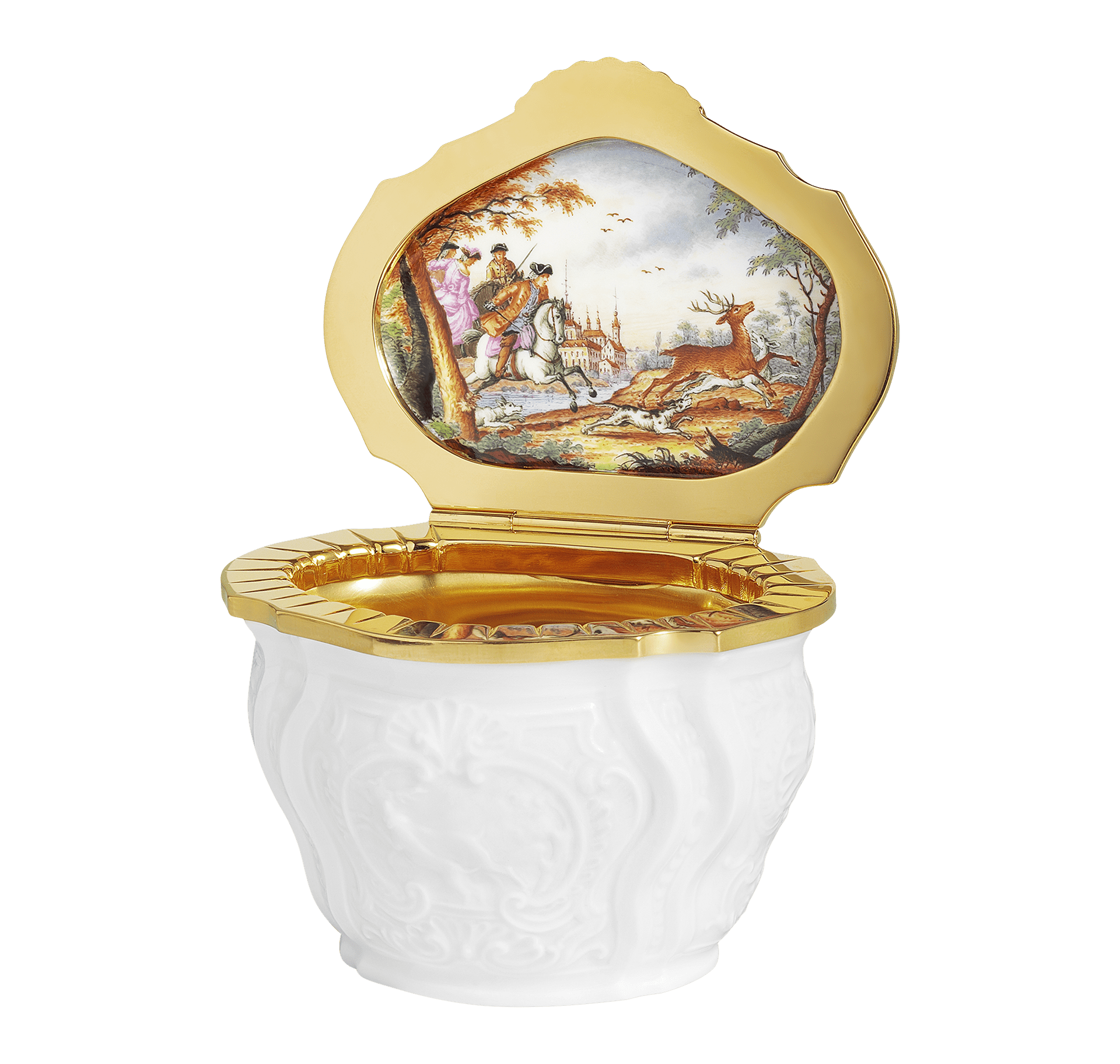 Dose, handbemalt Gold, H 6 cm | Meissen Limitierte Meisterwerke 278084 - 52m26 - Meissen Weimar