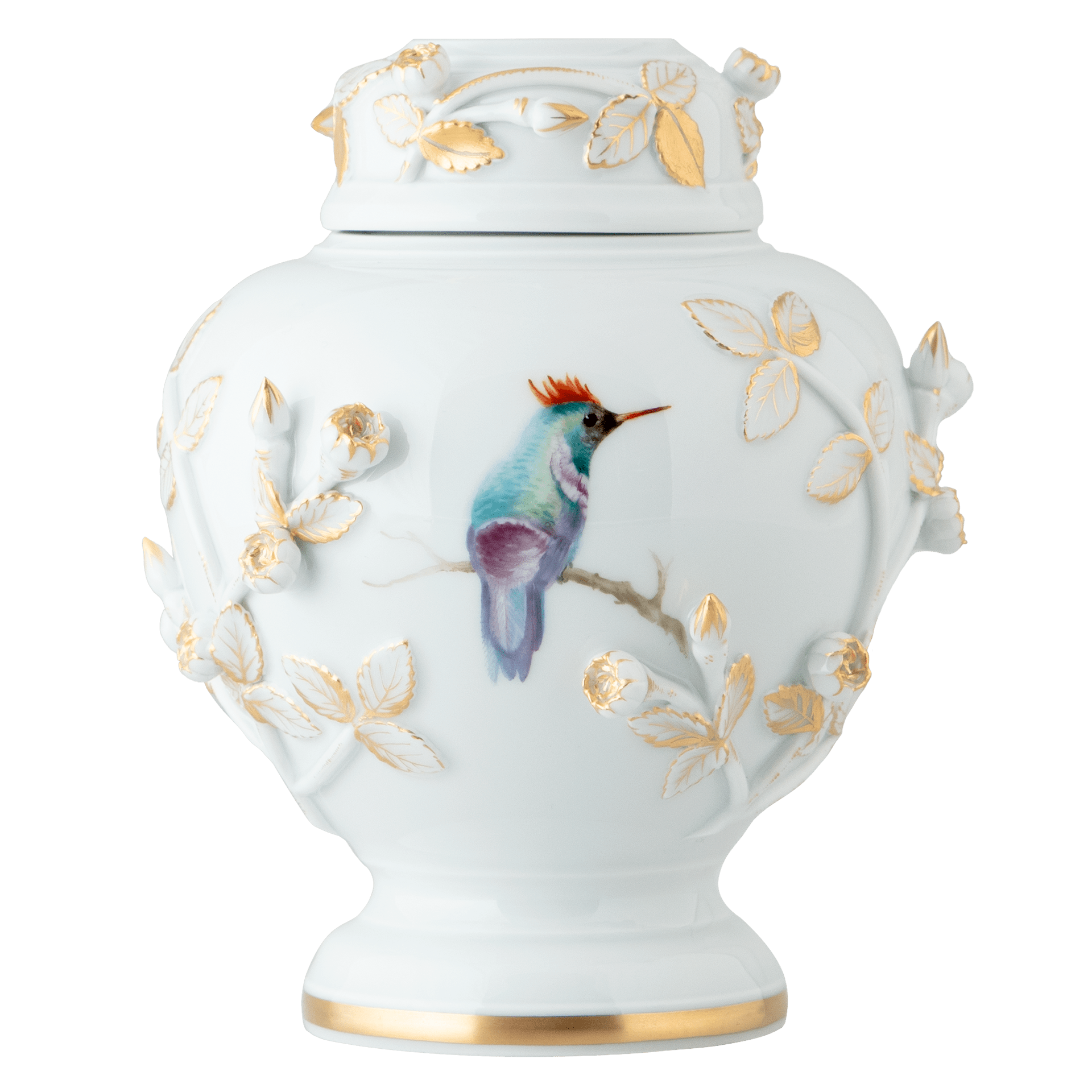 Dose Kolibris im Blütenstrauch, H 13,5 cm, limitiert 50 Stück | Meissen Dosen Kollektion 26a574-82382 - Meissen Weimar