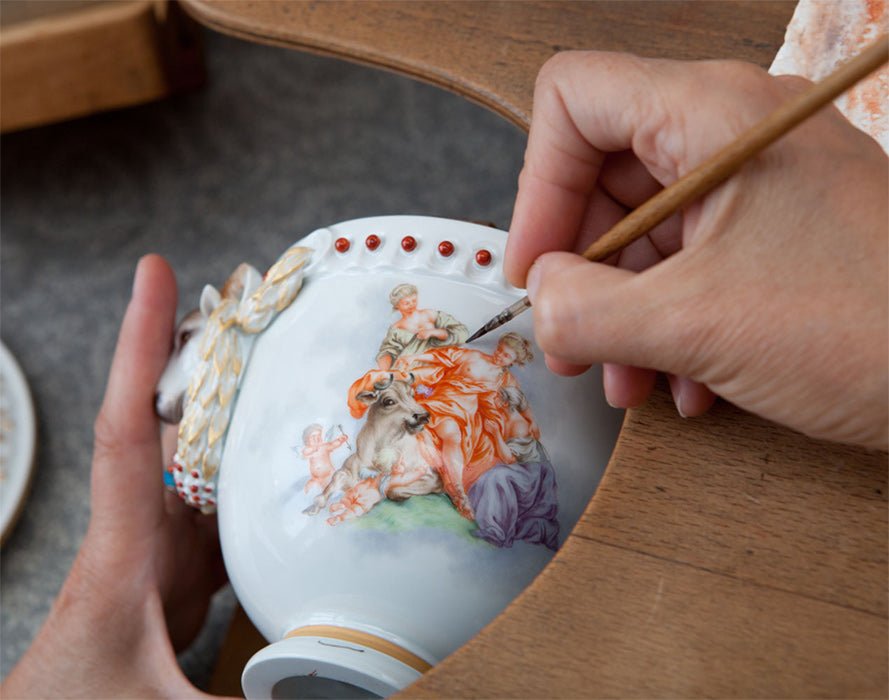 Dose mit Widderköpfen, Limitiert, H 16,5 cm | Meissen Limitierte Meisterwerke 299984 - 52773 - Meissen Weimar