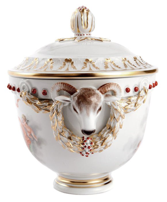 Dose mit Widderköpfen, Limitiert, H 16,5 cm | Meissen Limitierte Meisterwerke 299984 - 52773 - Meissen Weimar