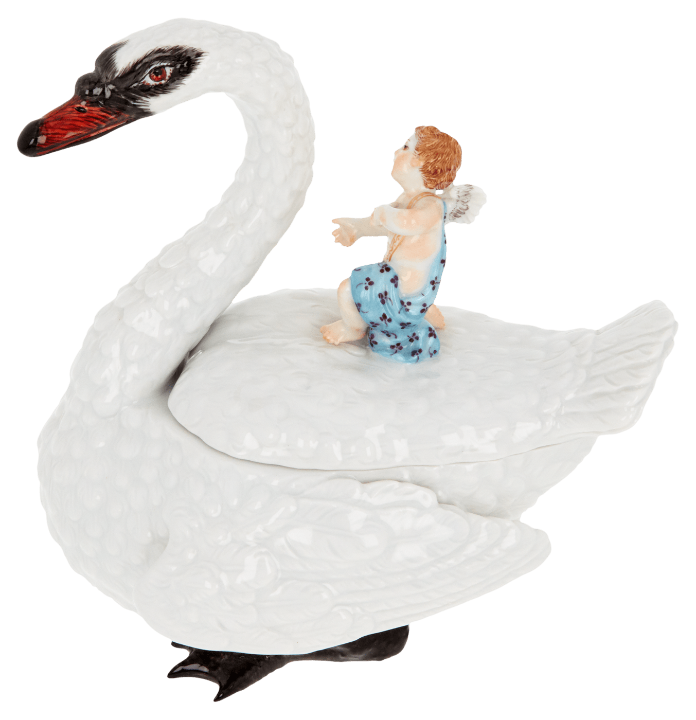 Dose Schwan mit Putto, Weiß, H 12 cm | Meissen Limitierte Meisterwerke 900384 - 77462 - Meissen Weimar