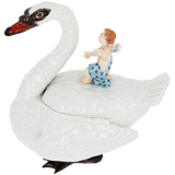 Dose Schwan mit Putto, Weiß, H 12 cm | Meissen Limitierte Meisterwerke