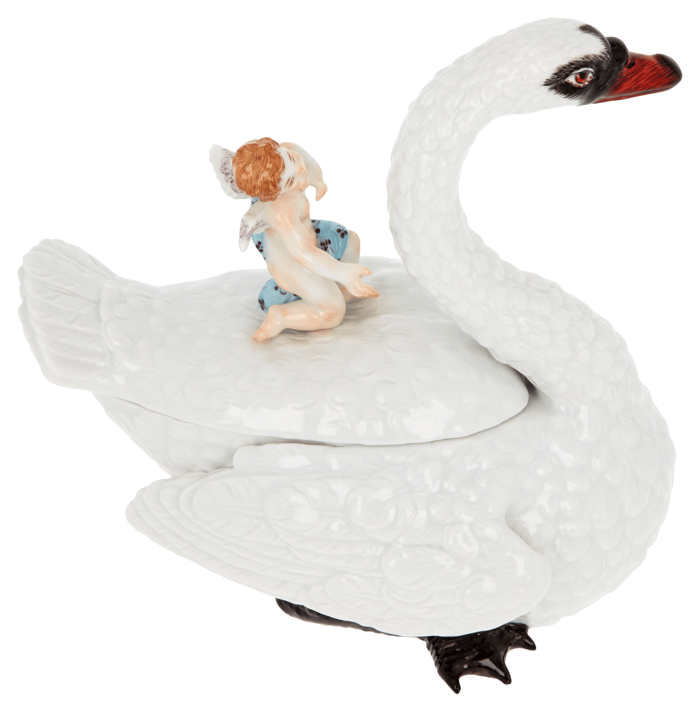 Dose Schwan mit Putto, Weiß, H 12 cm | Meissen Limitierte Meisterwerke 900384 - 77462 - Meissen Weimar