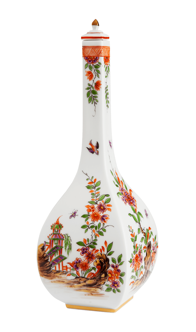 Duftflakon, Asien Dekor mit Teehäuschen, H 25 cm | Meissen Limited Edition 576484 - 51059 - Meissen Weimar