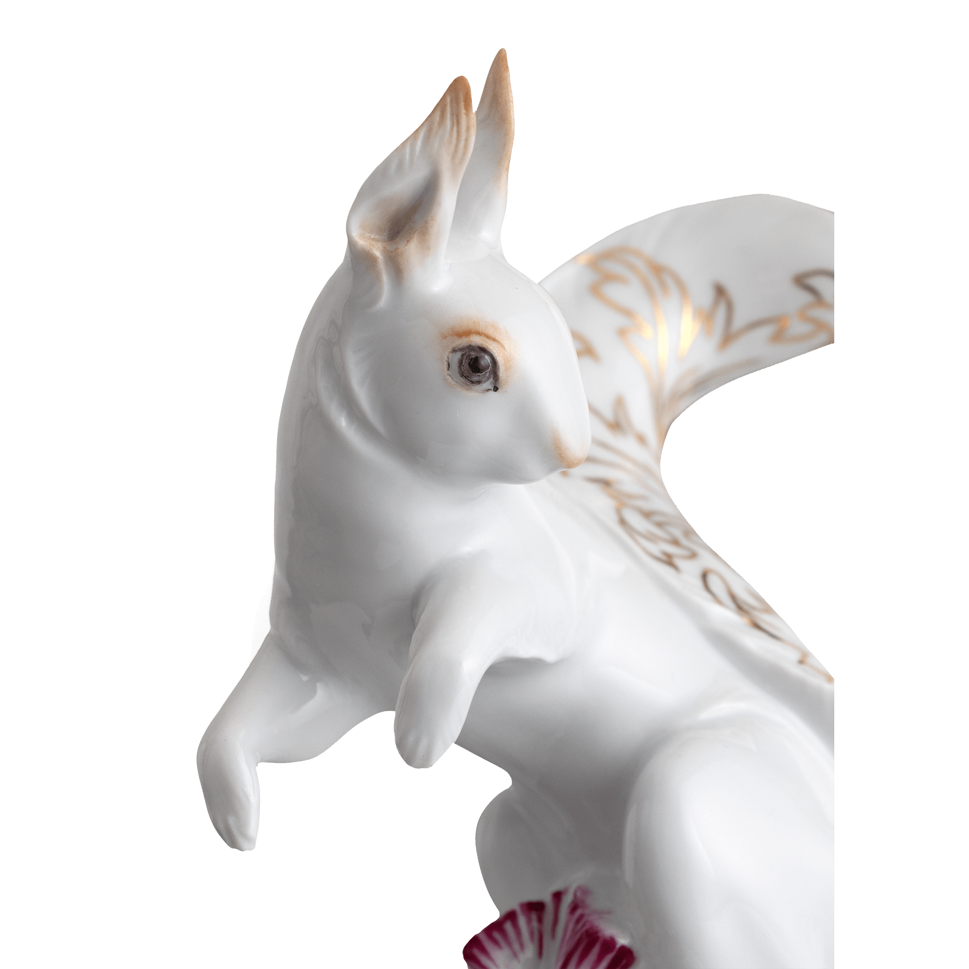 Eichhörnchen, Goldener Arkanthus, H 14 cm | Meissen Einzelplastik 90A481 - 78758 - Meissen Weimar