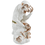 Einzelfigur Affe mit Jungtier, Porzellan, H 59 cm, limitiert | Meissen Limitierte Meisterwerke