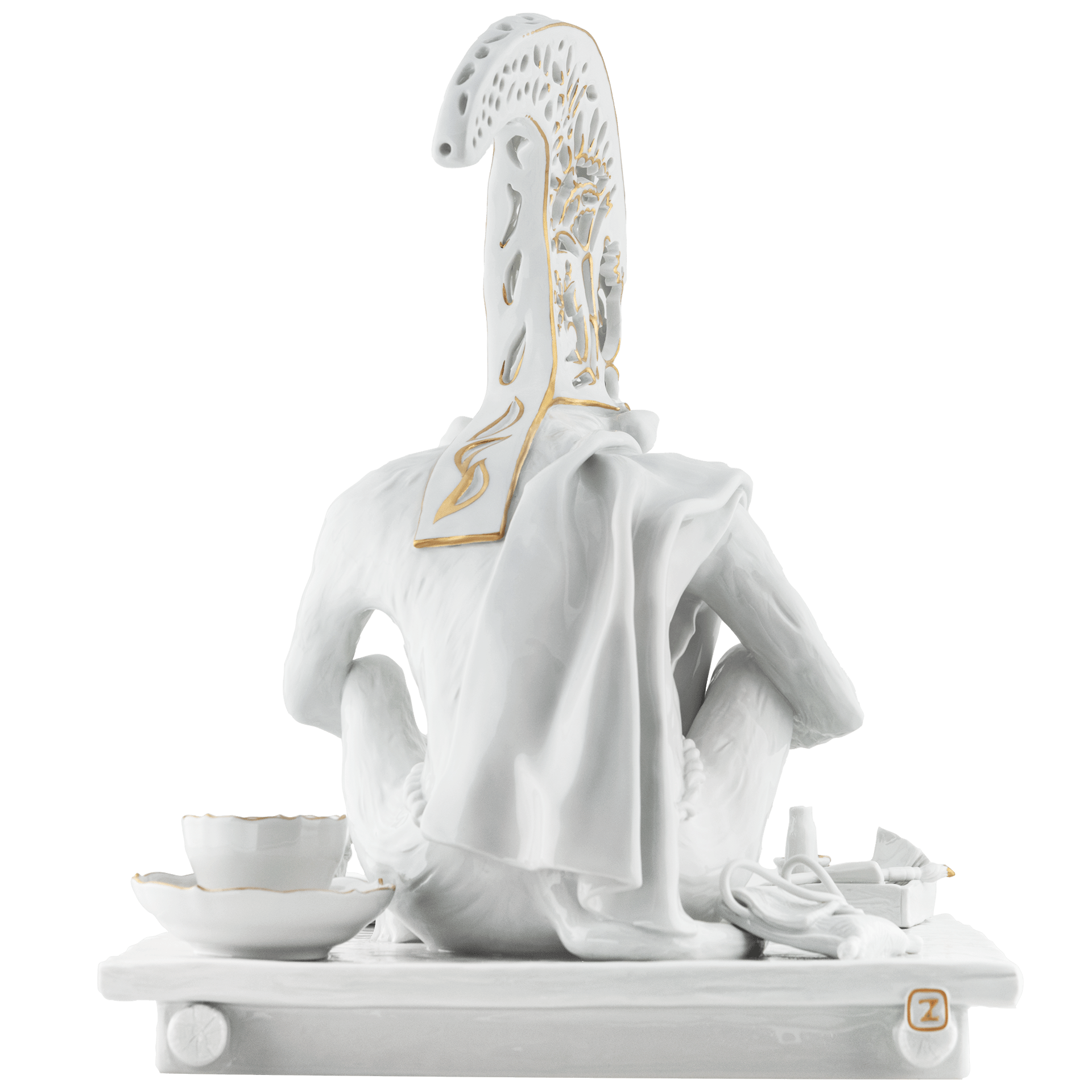 Einzelfigur Affe Porzellanmaler, H 37 cm | Meissen Figuren - Edition Affenkapelle 65c032-78340 - Meissen Weimar
