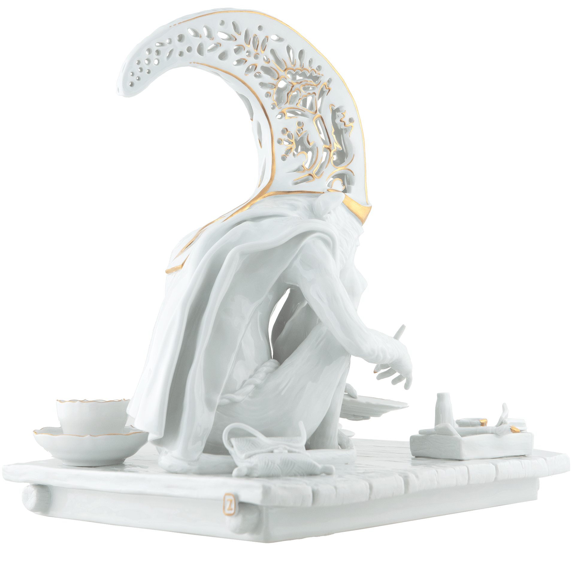 Einzelfigur Affe Porzellanmaler, H 37 cm | Meissen Figuren - Edition Affenkapelle 65c032-78340 - Meissen Weimar