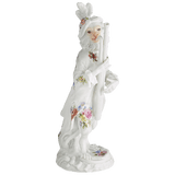 Einzelfigur Affenkapelle Fagottist, Blumenbukett, H 15 cm | Meissen Figuren-Edition Affenkapelle