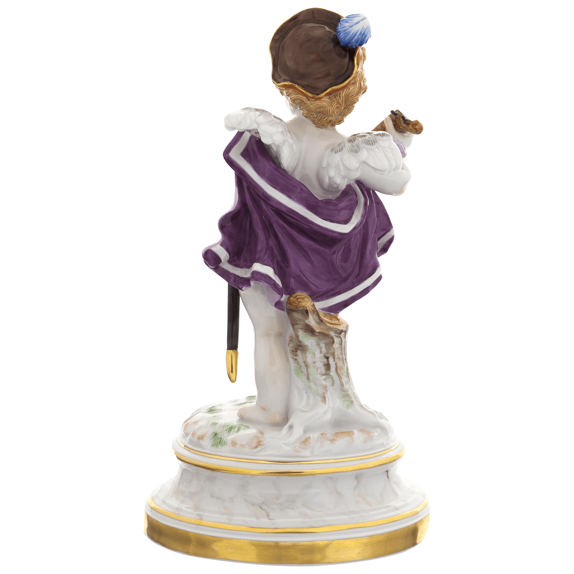 Einzelfigur Amor als Minnesänger mit Laute, handbemalt, H 20 cm | Meissen Einzelplastik 900300 - 70688 - Meissen Weimar