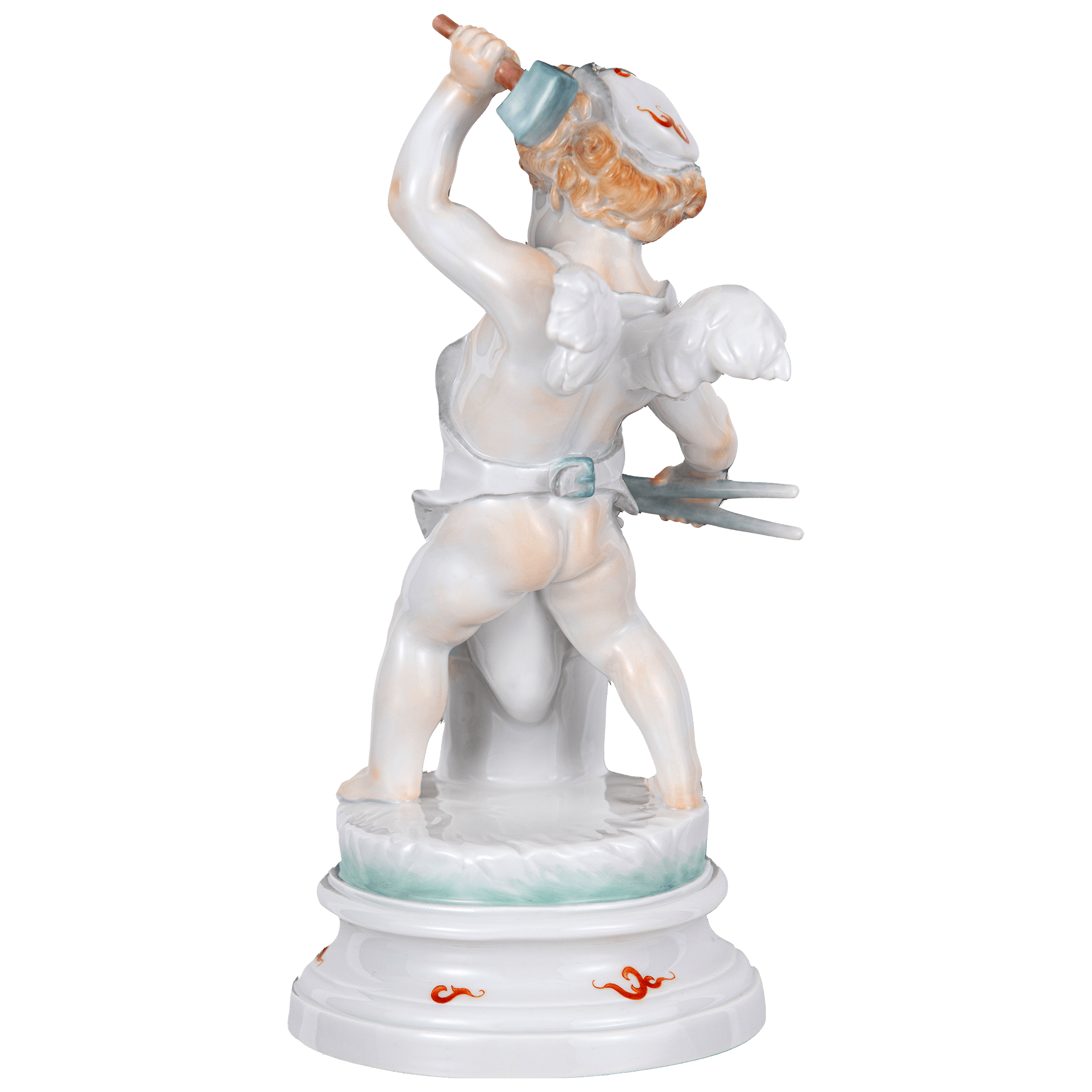 Einzelfigur Amor als Schmied, Ming - Drache, H 21 cm | Meissen Figuren - Edition Amoretten 90a427 - 70678 - Meissen Weimar