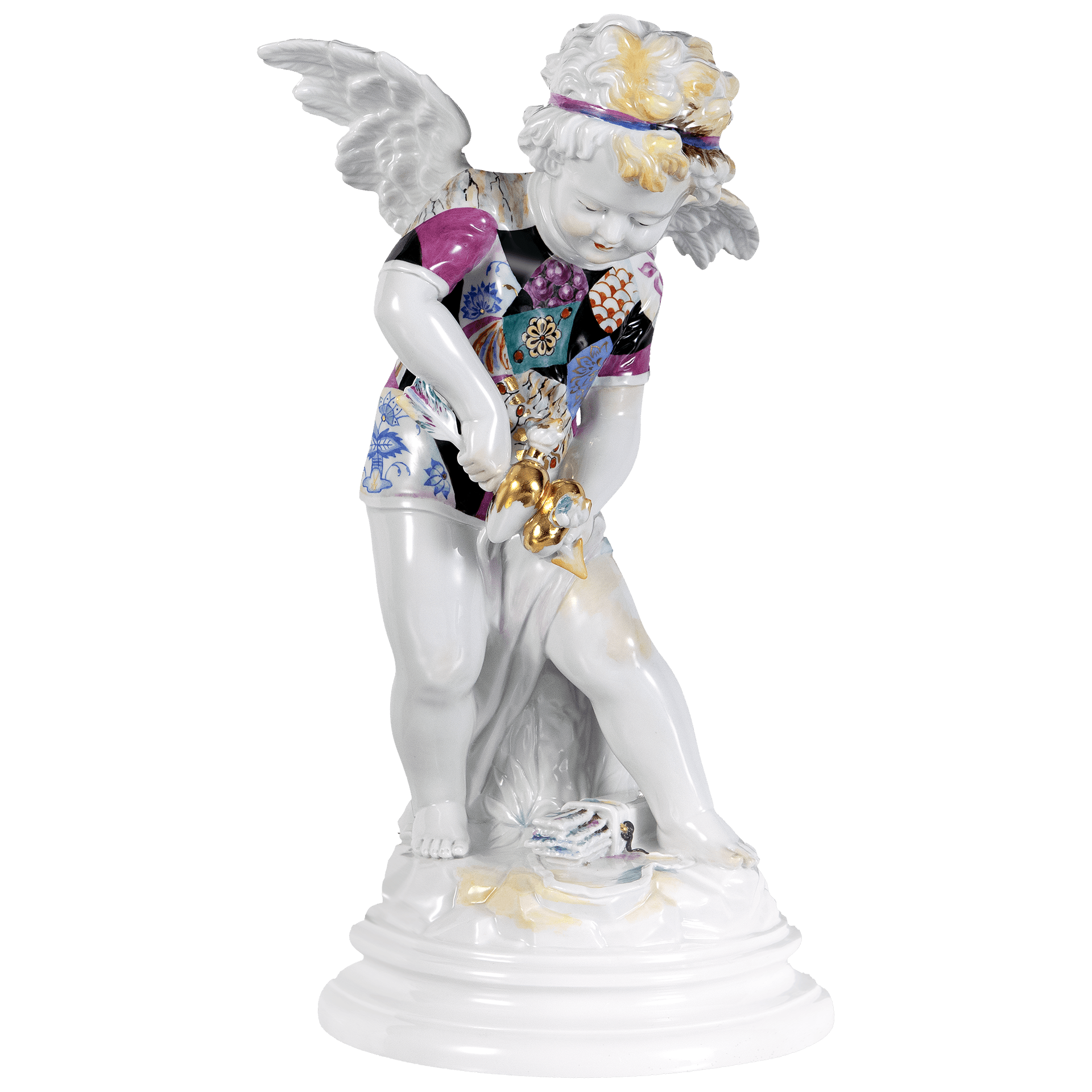 Einzelfigur Amor mit Shirt Meissener Dekorwelten, H 29 cm | Meissen Figuren Individuell 955301 - 73527 - Meissen Weimar