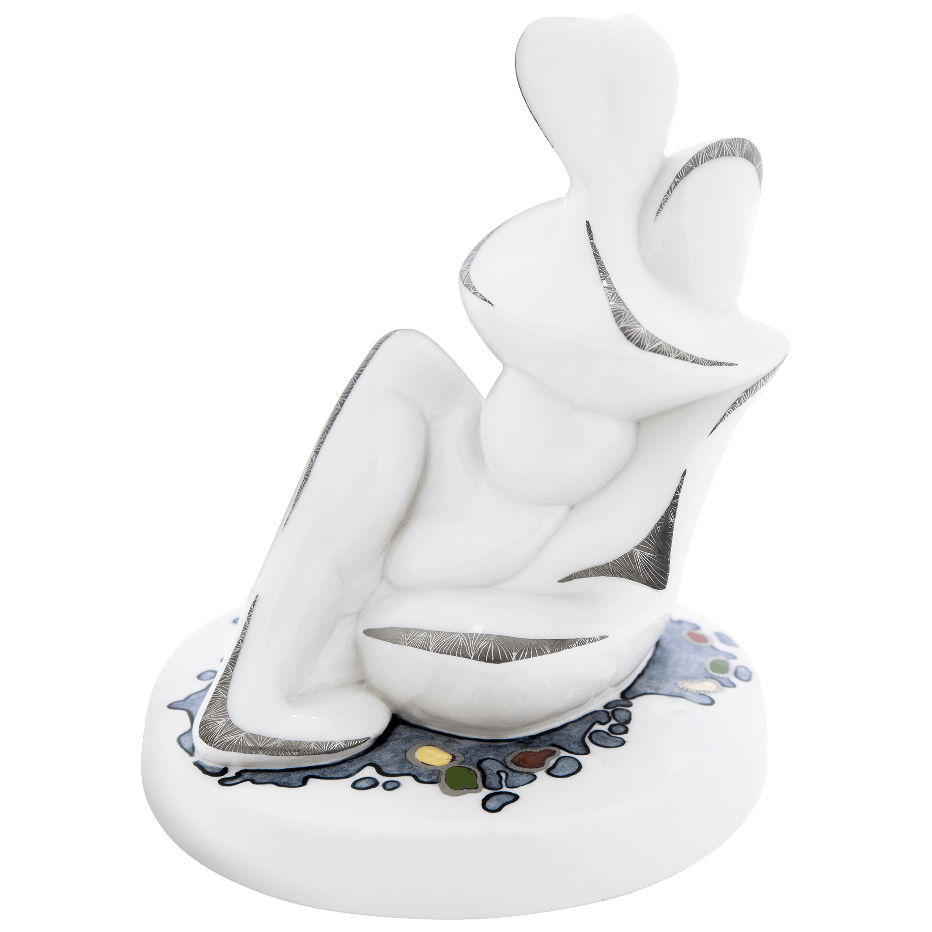 Einzelfigur AmorPH, bunt und platin staffiert, H 11,5 cm | Meissen Figuren Individuell 901395 - 73941 - Meissen Weimar