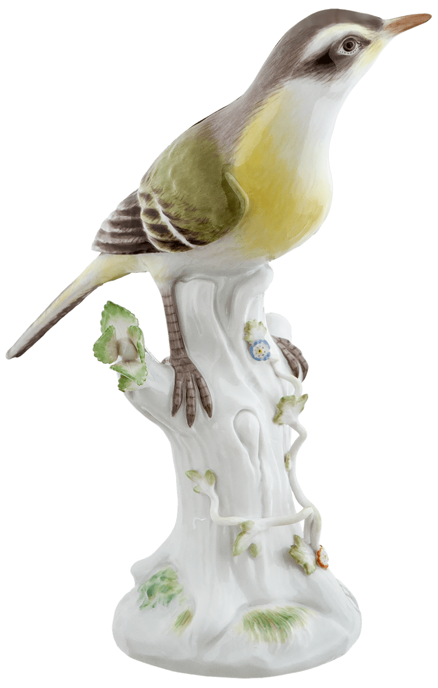 Einzelfigur Bachstelze, Bunt staffiert, H 17 cm | Meissen Figuren Individuell 900100 - 77225 - Meissen Weimar
