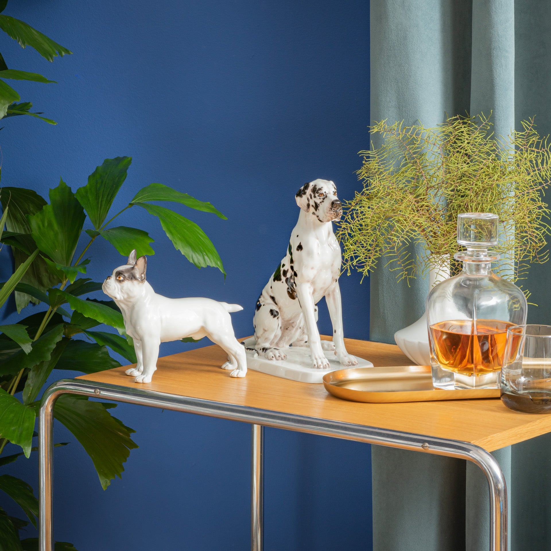 Einzelfigur Bulldogge, Bunt staffiert, H 16,5 cm | Meissen Figuren Individuell 900100 - 78769 - Meissen Weimar