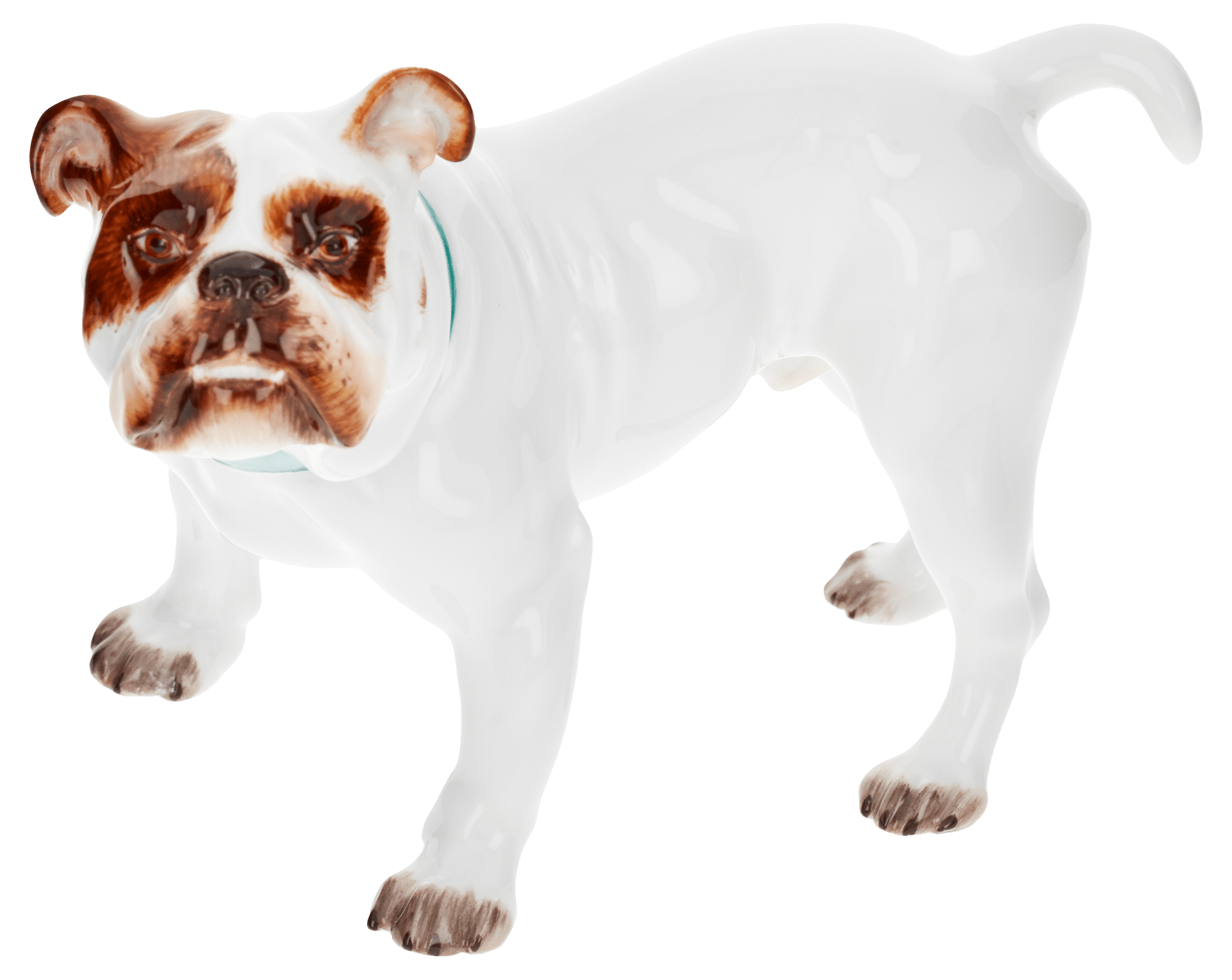 Einzelfigur Bulldogge, bunt staffiert, H 7 cm | Meissen Figuren Individuell 900100 - 78854 - Meissen Weimar